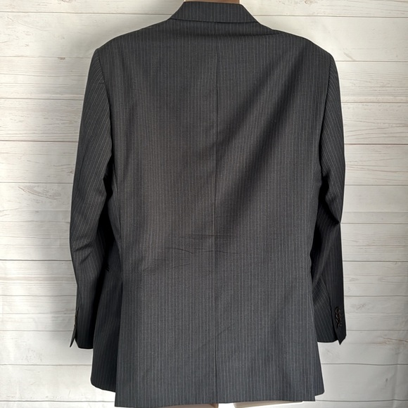 Ermenegildo Zegna Saks Fifth Ave Size 42R Charcoal Pinstriped Suit Pants 36 X 30 - Picture 3 of 11